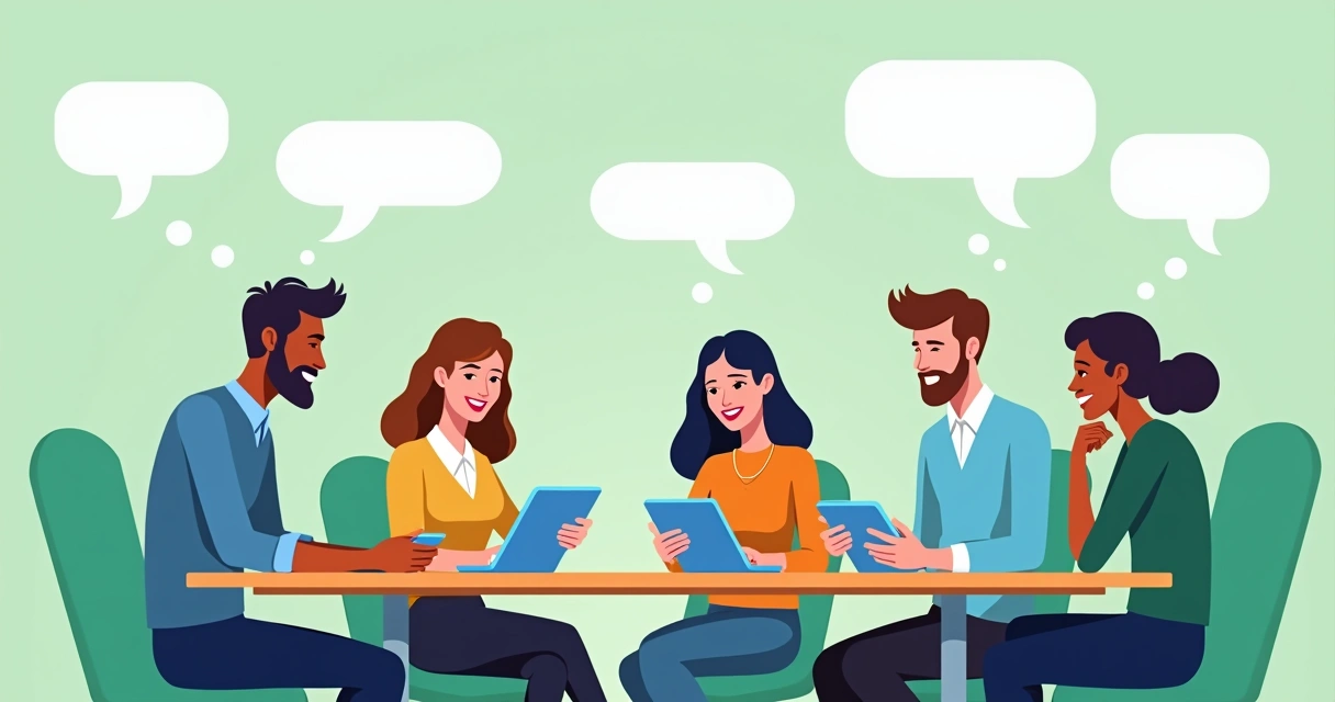 Usuários testando aplicativo em smartphones, sentados em grupo, mostrando diferentes reações. 